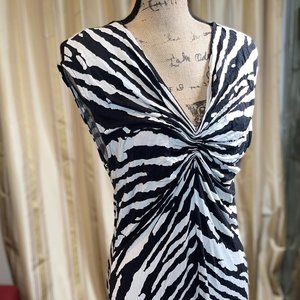 Zebra Print Slip On Dress